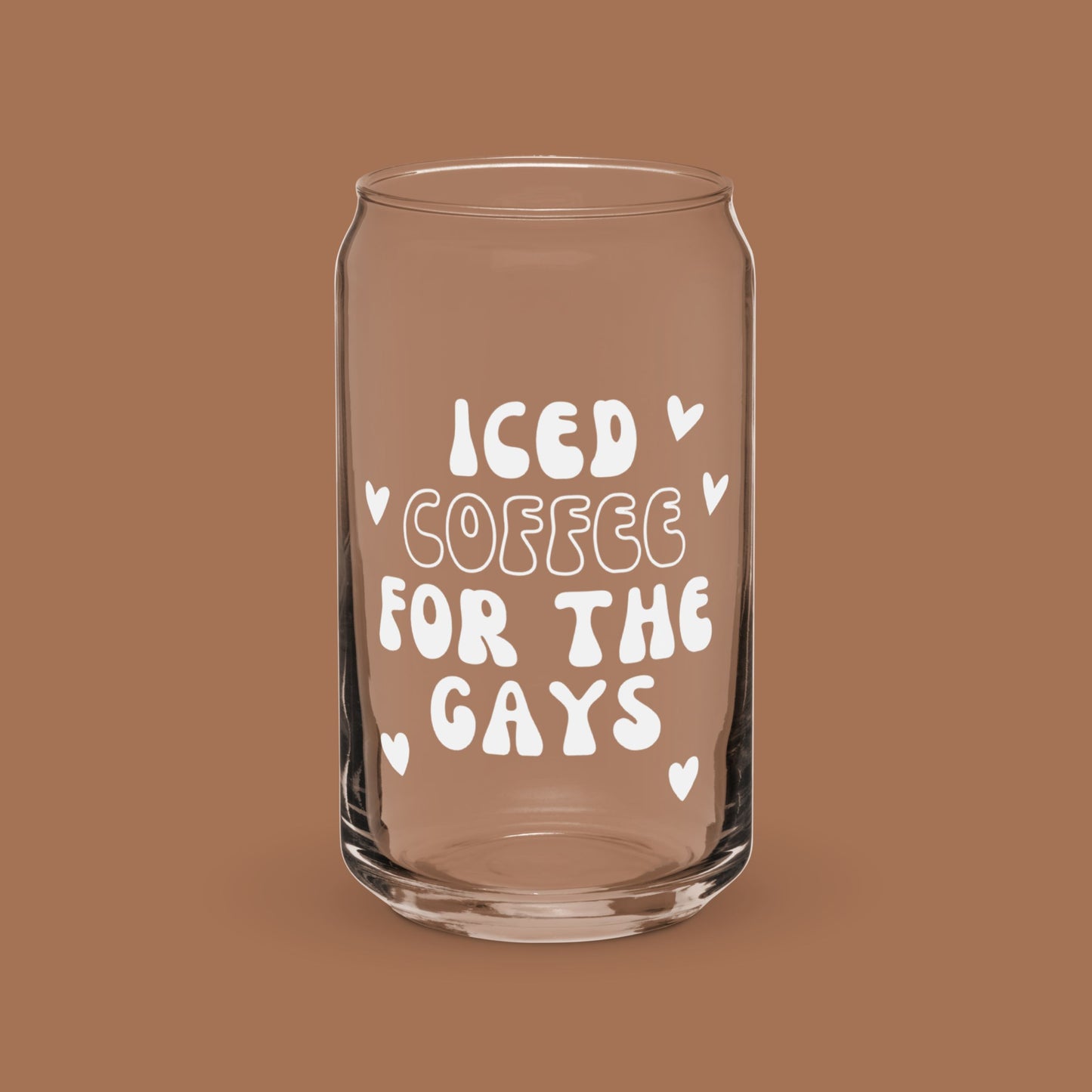 Trinkglas "Iced Coffee For The Gays"