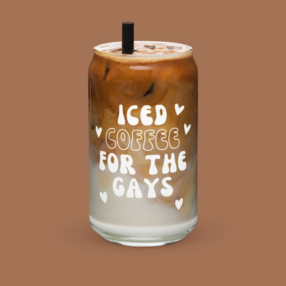 Trinkglas "Iced Coffee For The Gays"