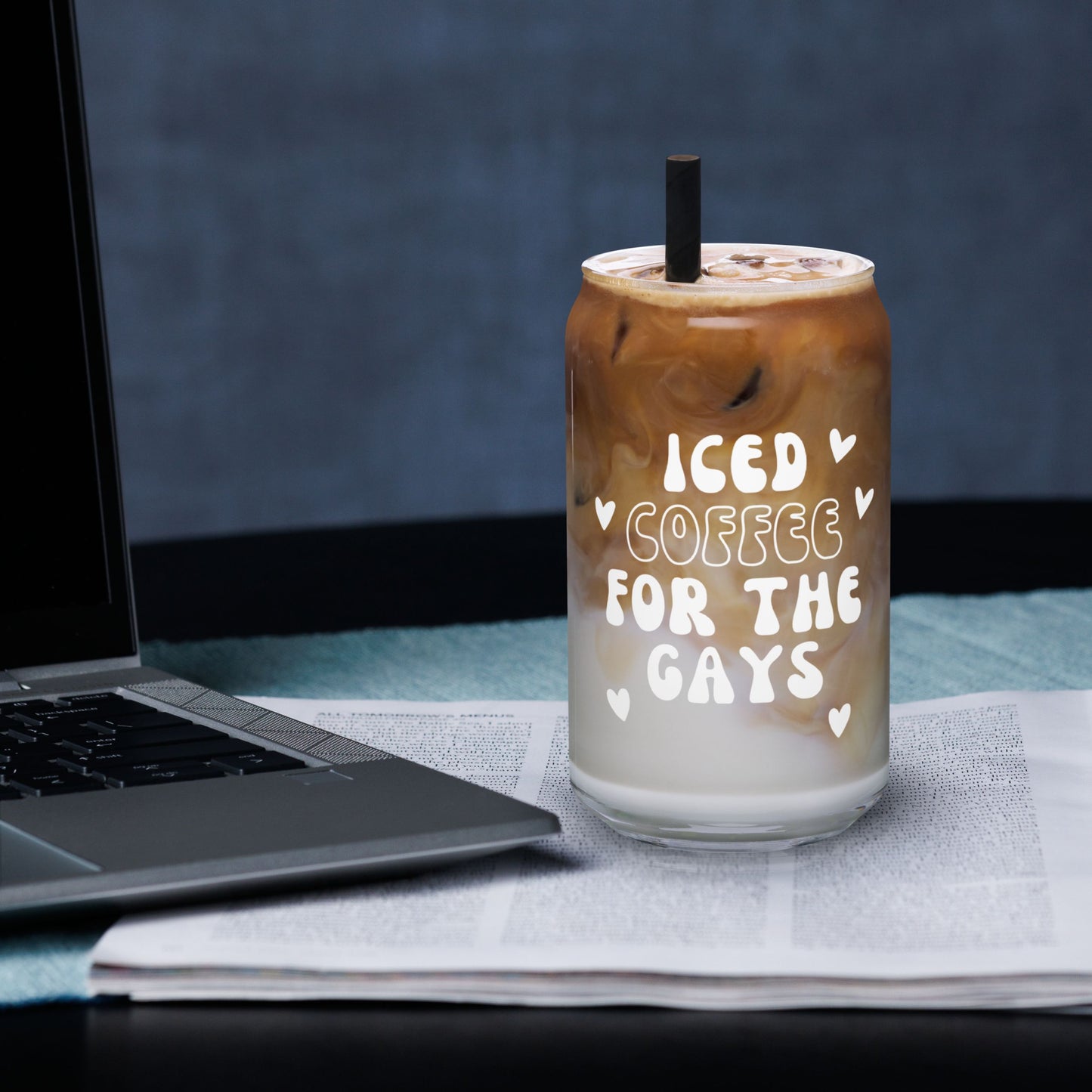 Trinkglas "Iced Coffee For The Gays"