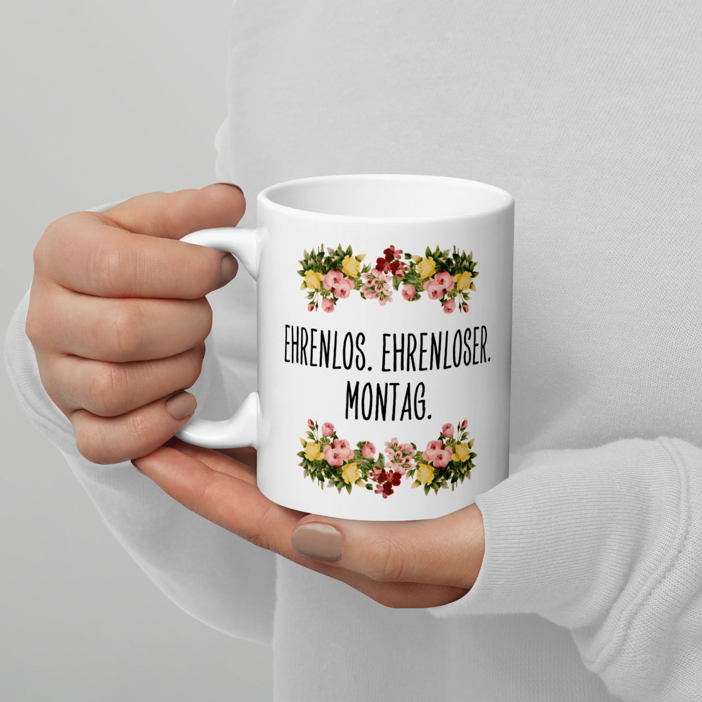 Tasse Büroausraster "Ehrenlos. Ehrenloser. Montag."