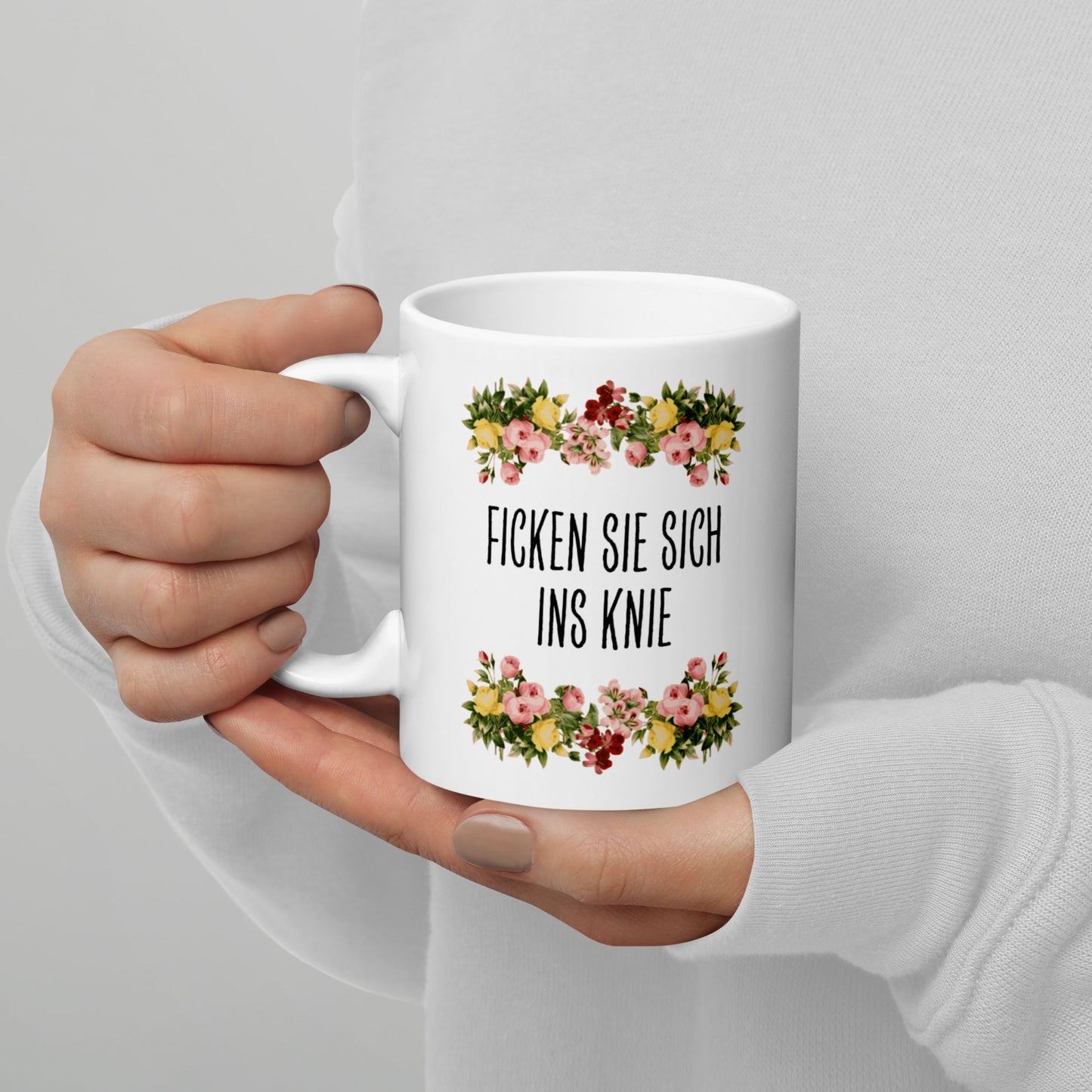 Tasse Büroausraster "Ficken Sie Sich Ins Knie"