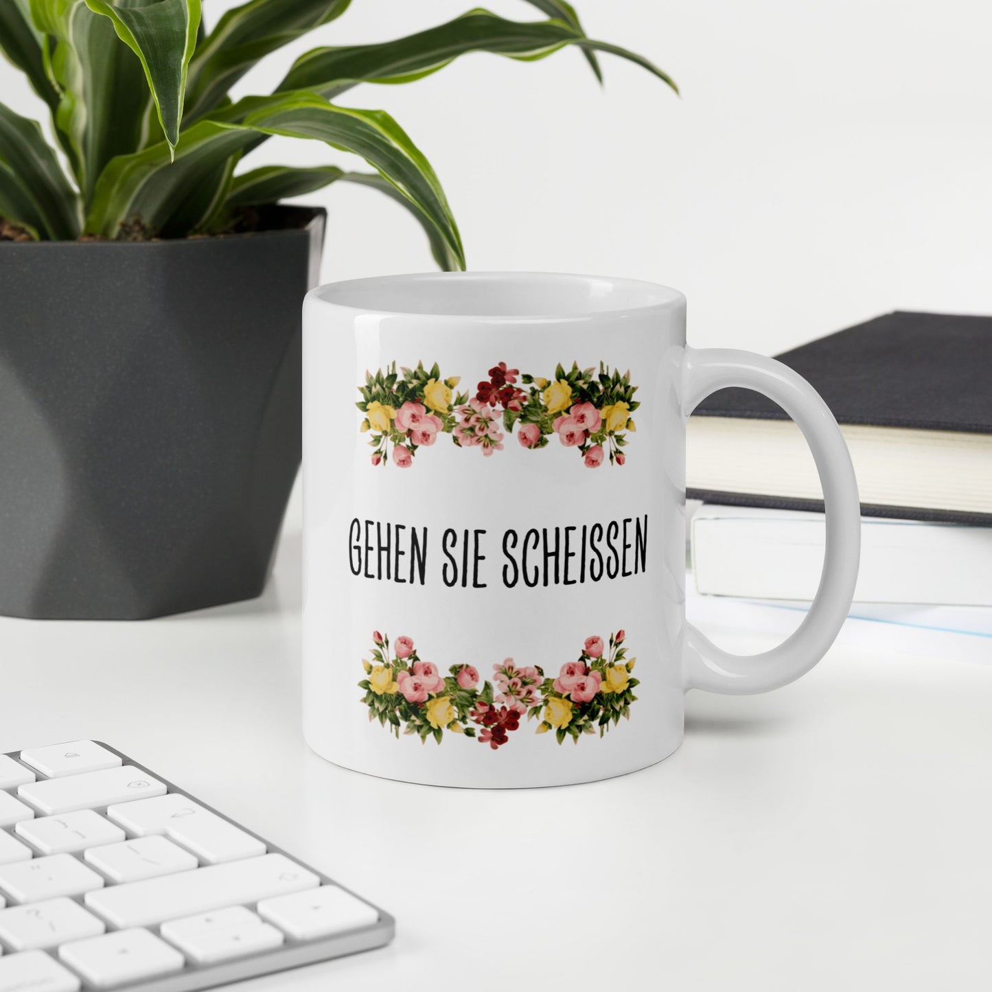 Tasse Büroausraster "Gehen Sie Scheissen"