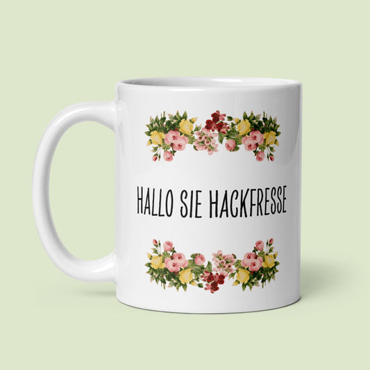 Tasse Büroausraster "Hallo Sie Hackfresse"