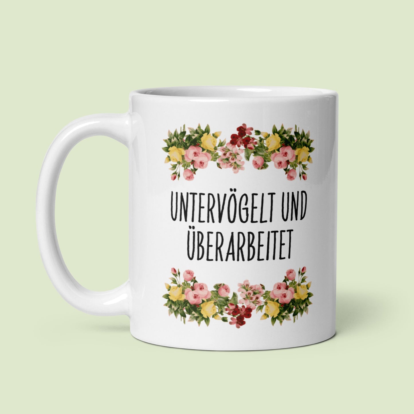 Tasse Büroausraster "Untervögelt Und Überarbeitet"