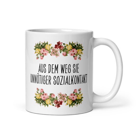 Tasse Büroausraster "Aus Dem Weg Sie Unnötiger Sozialkontakt"